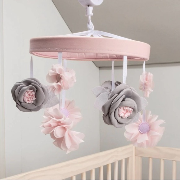 Sammy & Lou Pink Floral Musical Crib Baby Mobile - Picture 4 of 4